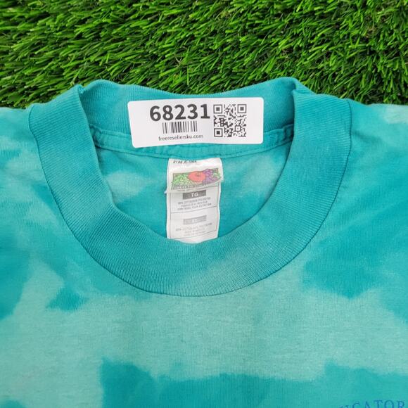 Vintage 90s Dancer Shirt Womens XL 23x27 Bleached Blue USA - Picture 9 of 16